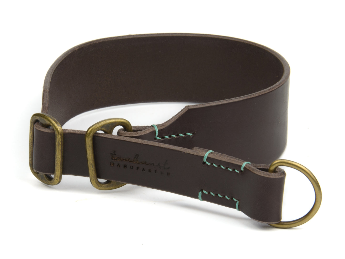 Zugstopp Lederhalsband 'Waldgeist' Dunkelbraun
