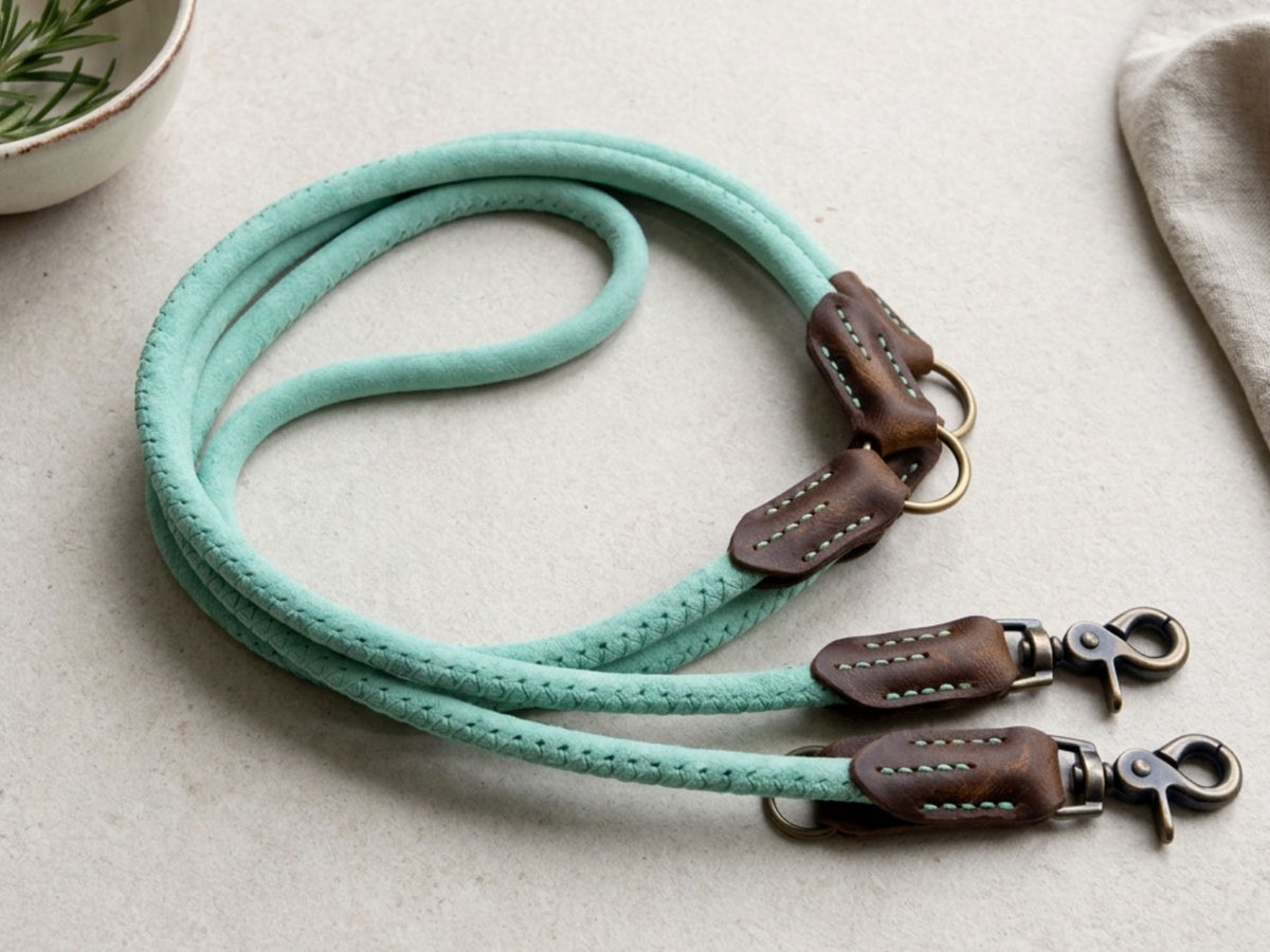 Rundlederleine 'Wildfang' Mint
