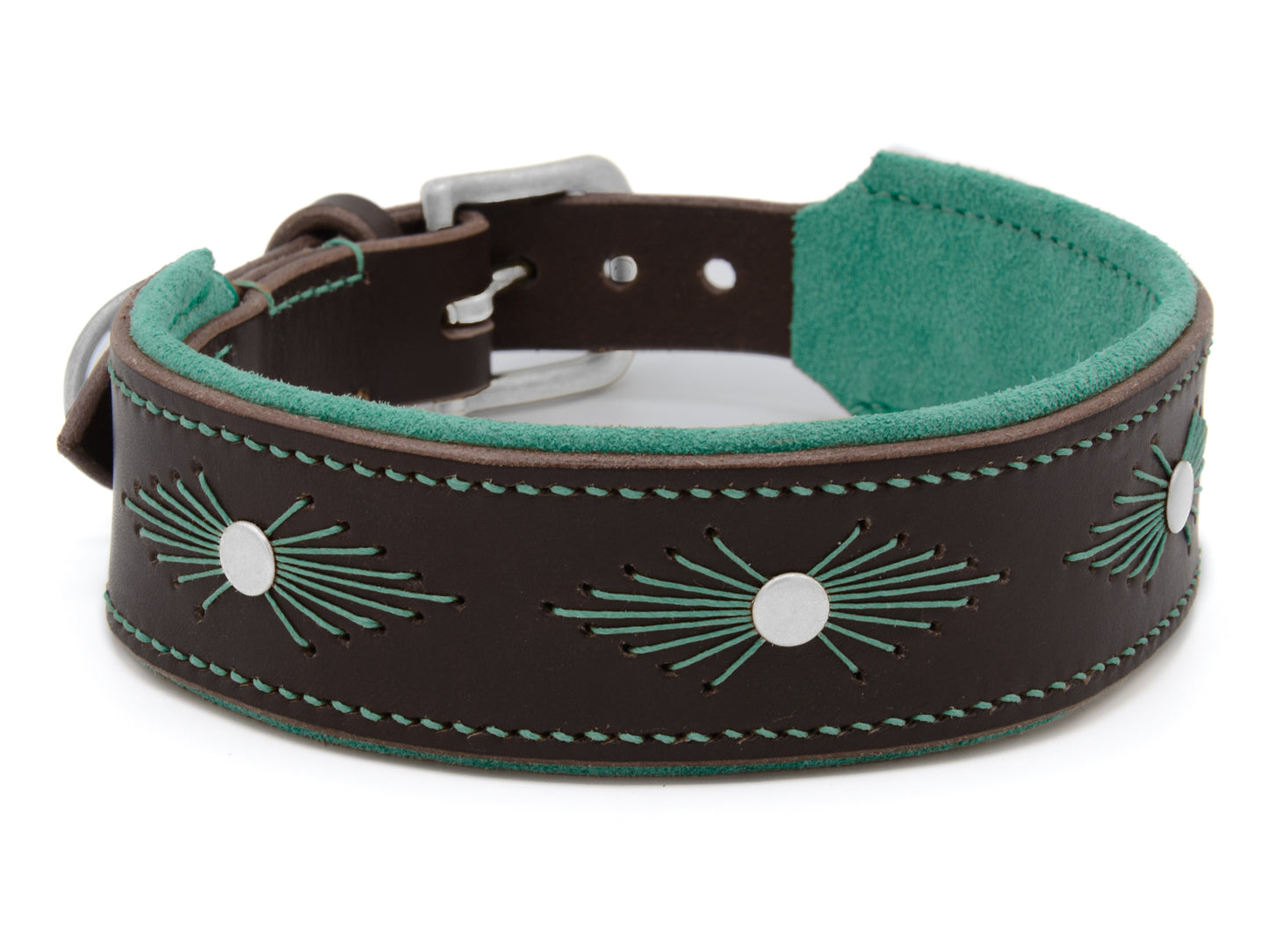 Lederhalsband 'Woodstock' Dunkelbraun
