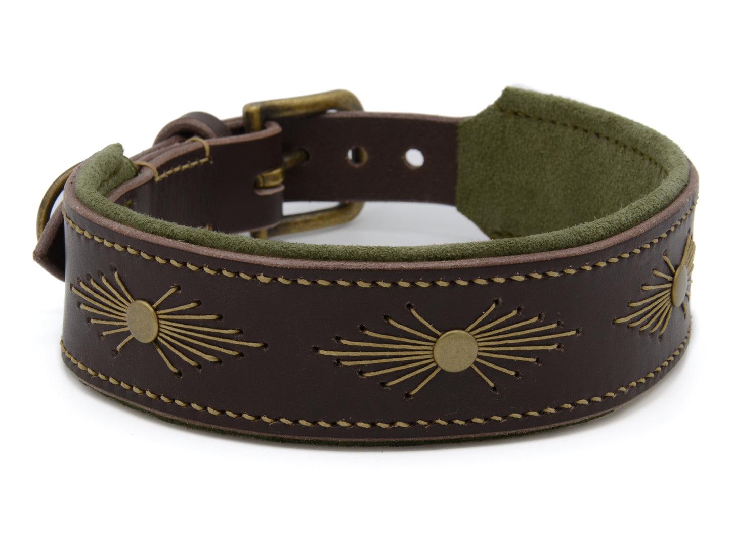 Lederhalsband 'Woodstock' Dunkelbraun
