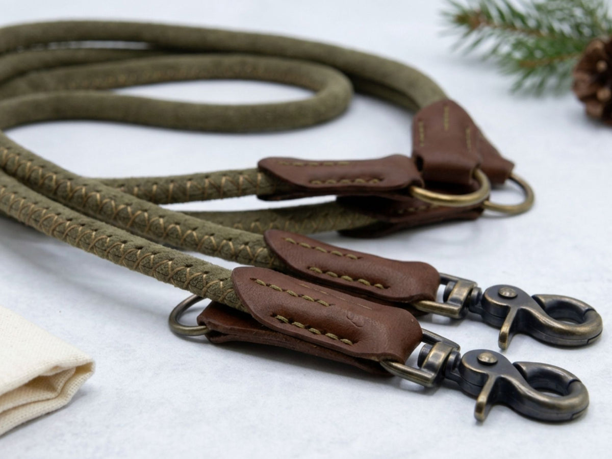 Rundlederleine 'Wildfang' Oliv
