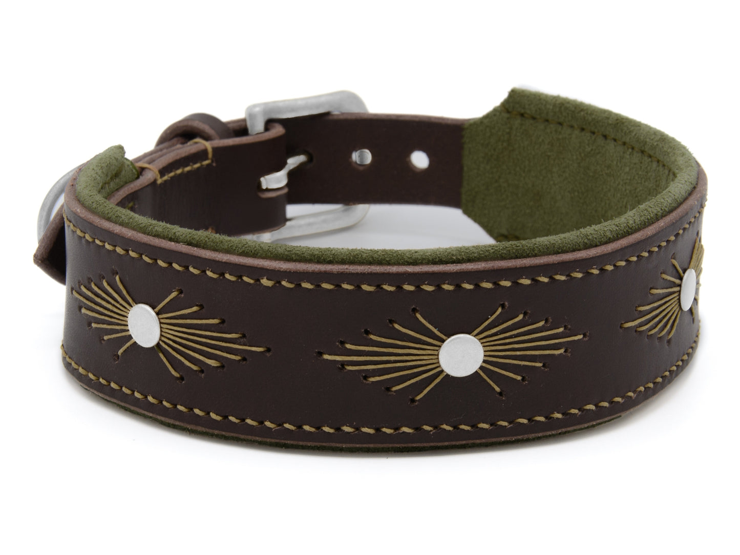 Lederhalsband 'Woodstock' Dunkelbraun
