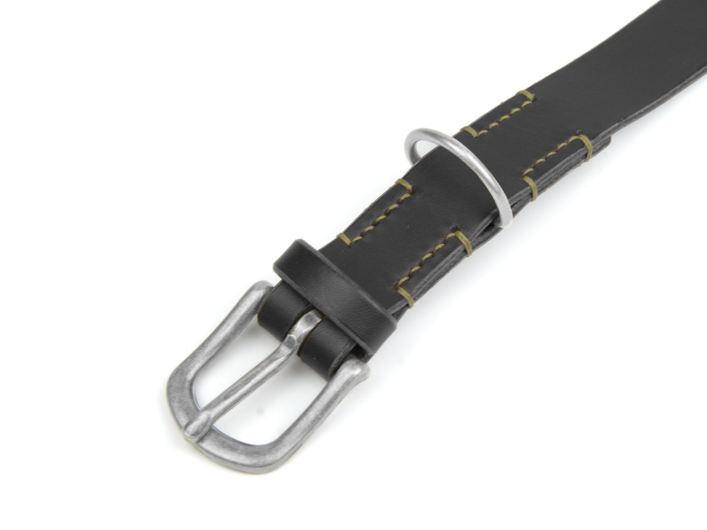 Lederhalsband 'Waldgeist' Schwarz

