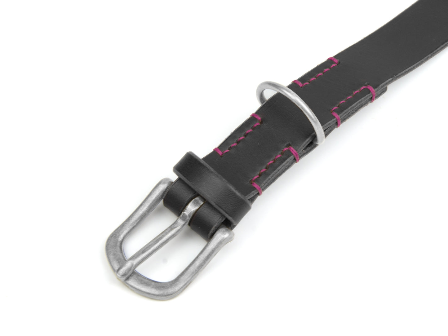 Lederhalsband 'Waldgeist' Schwarz
