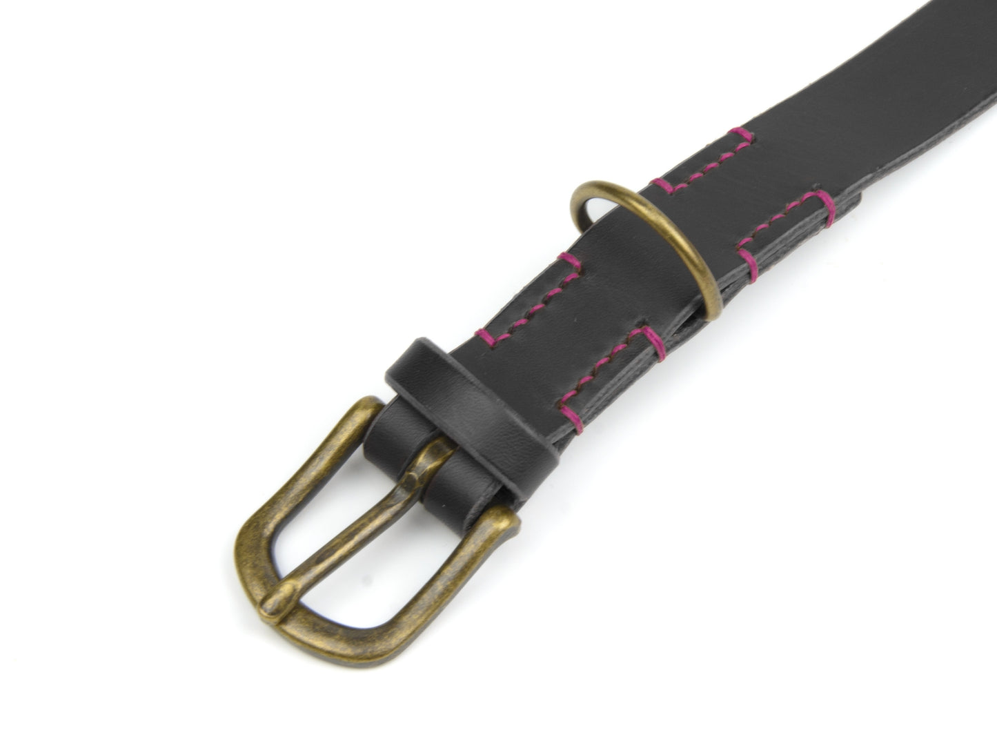 Lederhalsband 'Waldgeist' Schwarz
