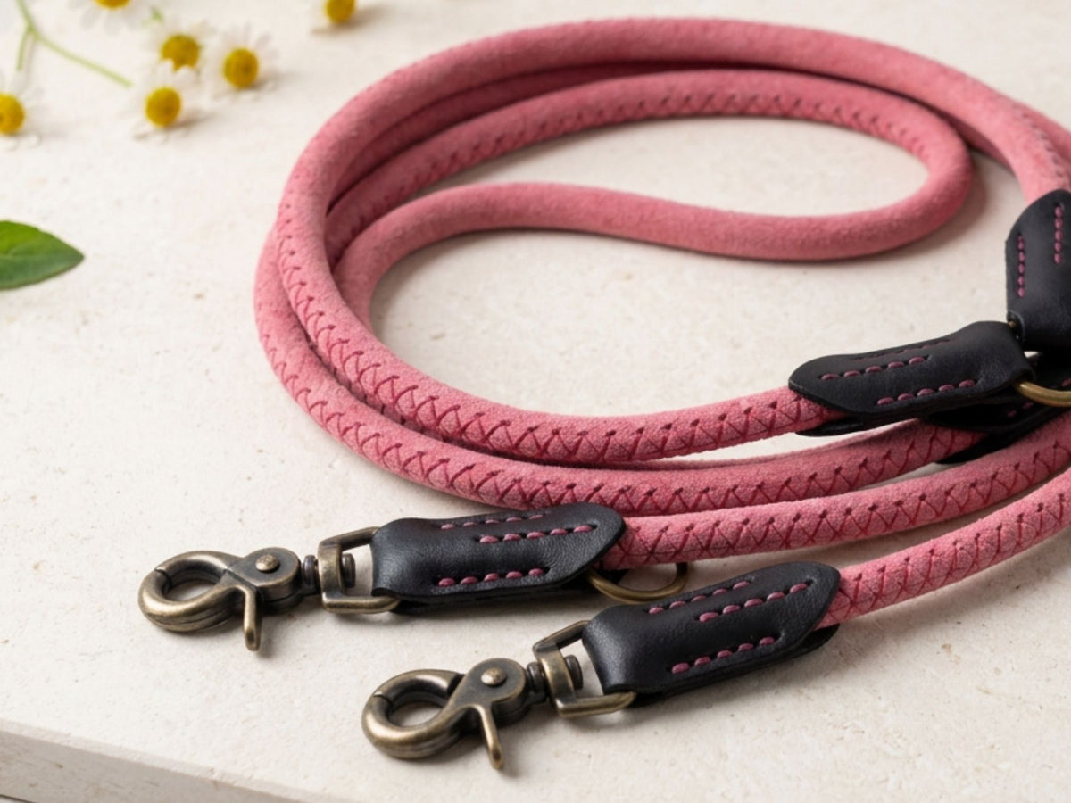 Rundlederleine 'Wildfang' Pink
