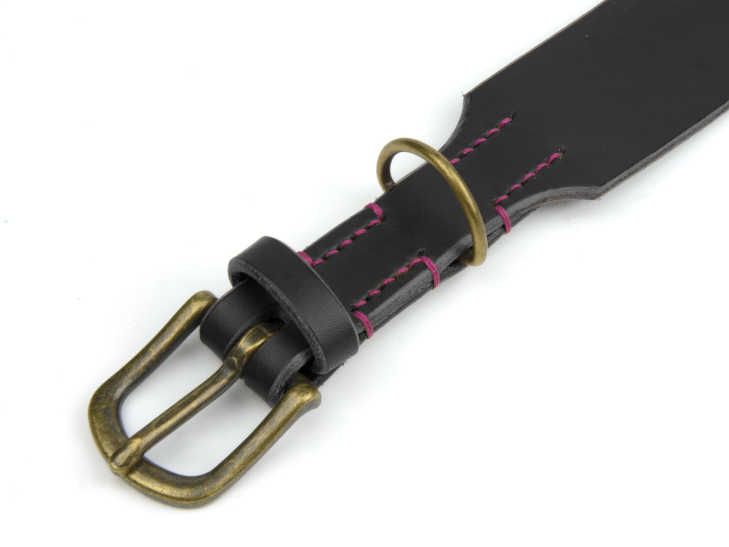 Lederhalsband 'Waldgeist' Schwarz
