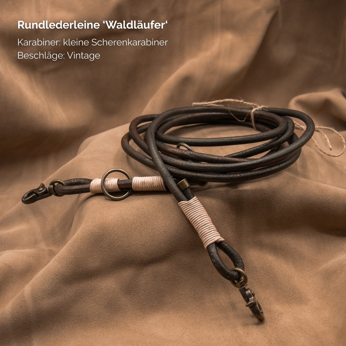 Rundlederleine 'Waldläufer' Dunkelbraun
