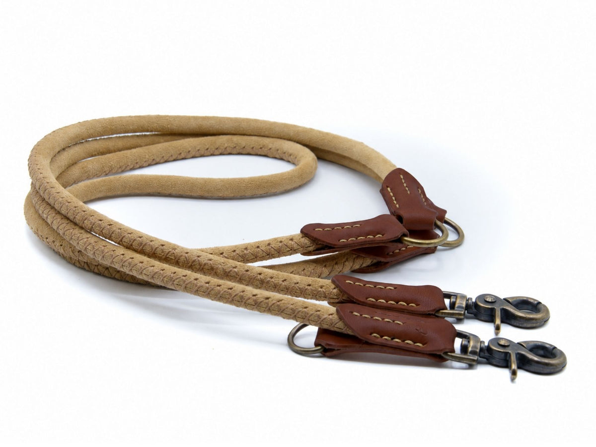 Rundlederleine 'Wildfang' Beige
