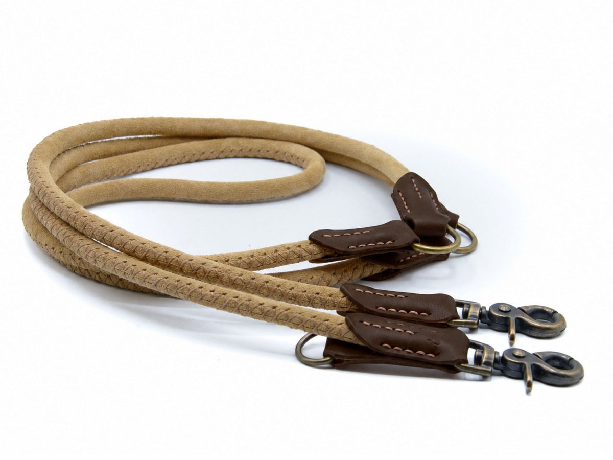 Rundlederleine 'Wildfang' Beige
