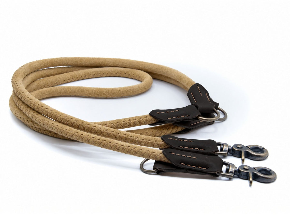 Rundlederleine 'Wildfang' Beige
