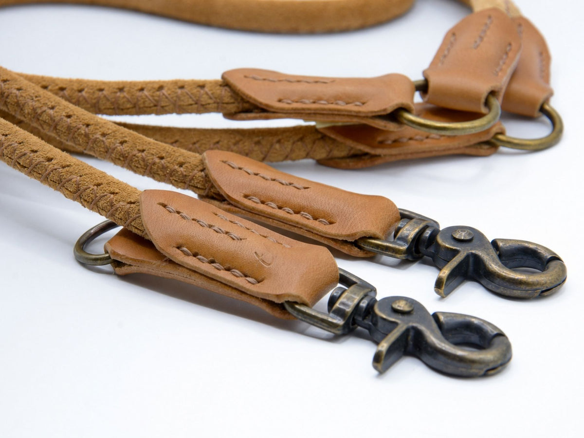 Rundlederleine 'Wildfang' Cognac
