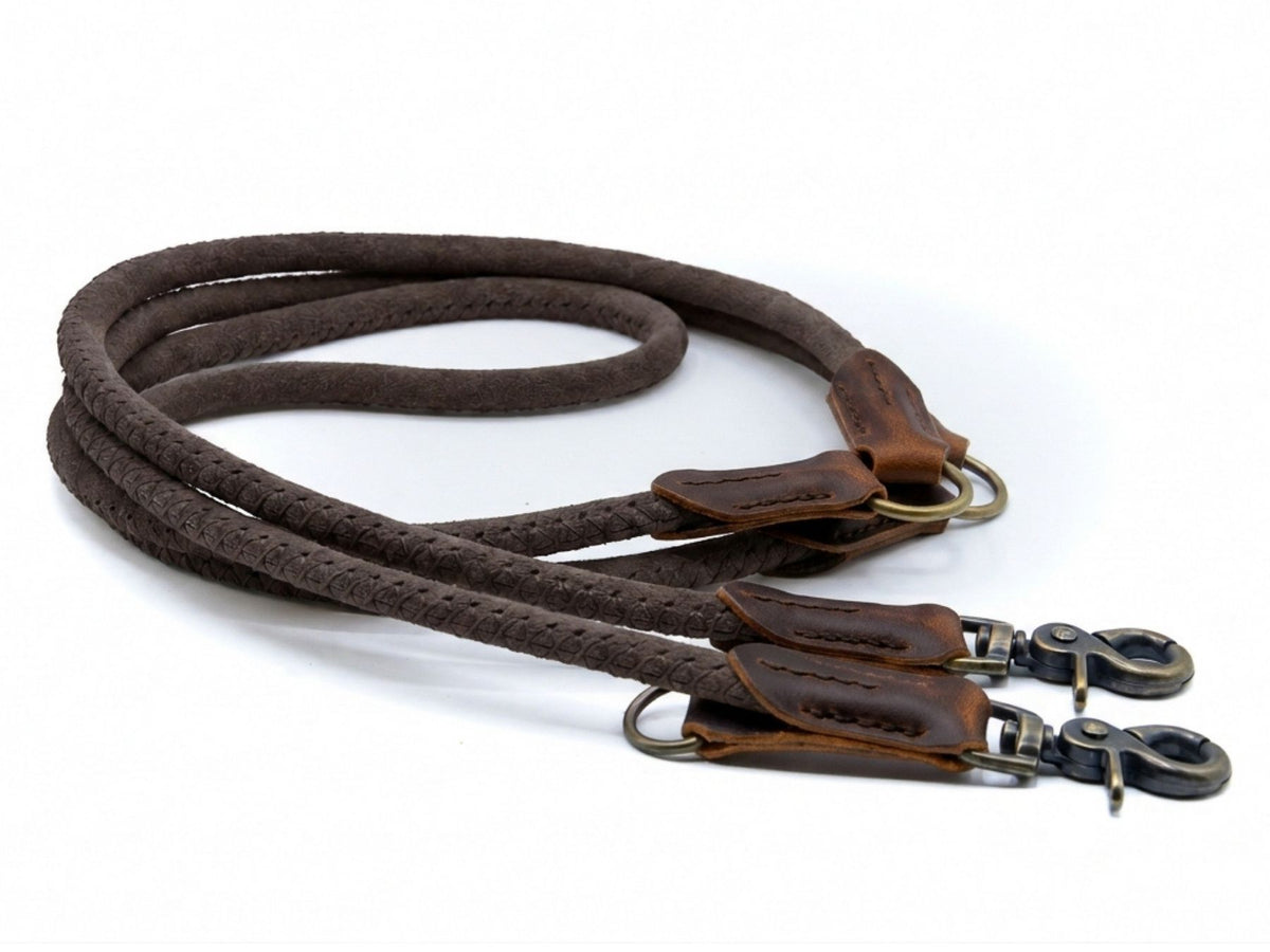 Rundlederleine 'Wildfang' Dunkelbraun
