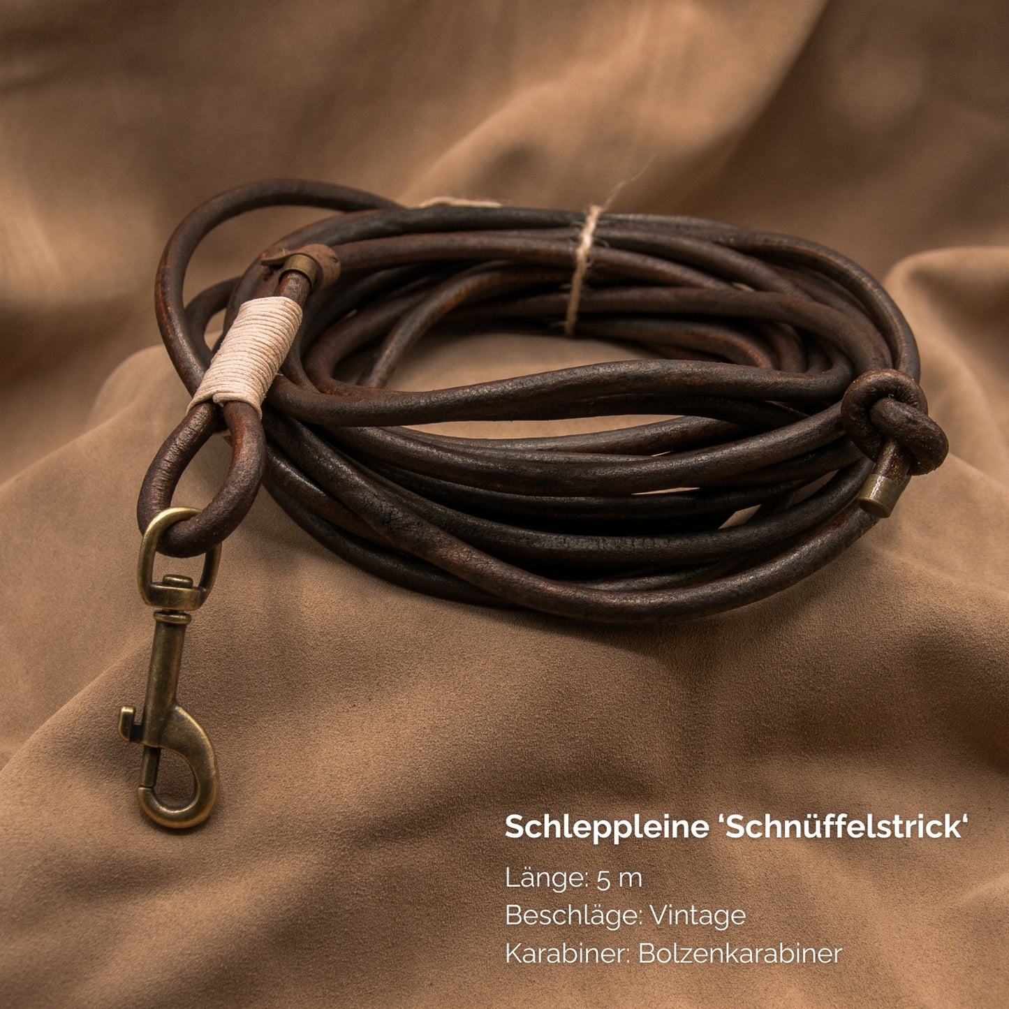 Schleppleine 'Schnüffelstrick' Dunkelbraun
