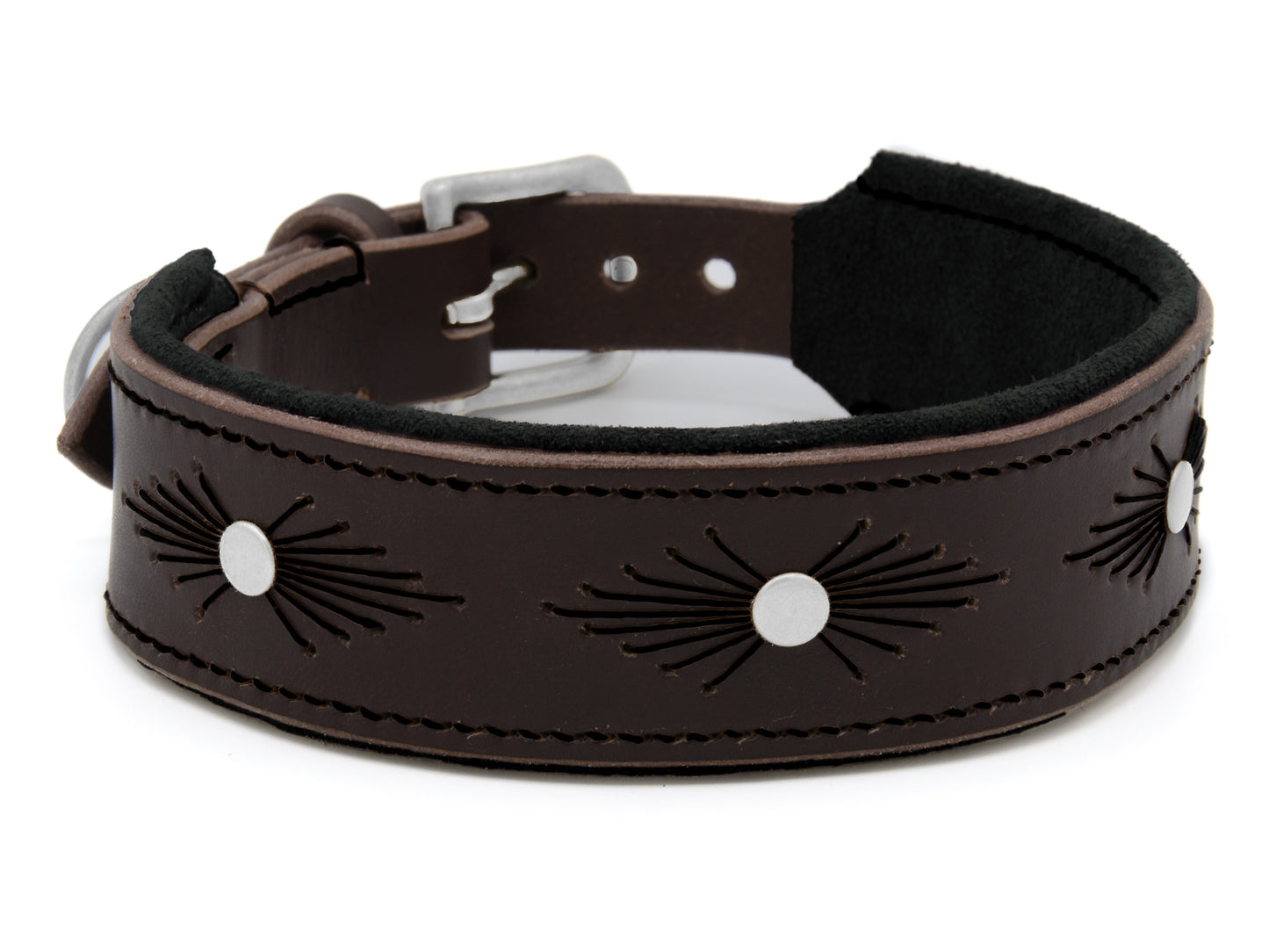 Lederhalsband 'Woodstock' Dunkelbraun
