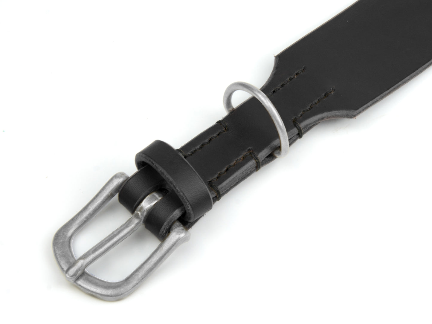 Lederhalsband 'Waldgeist' Schwarz
