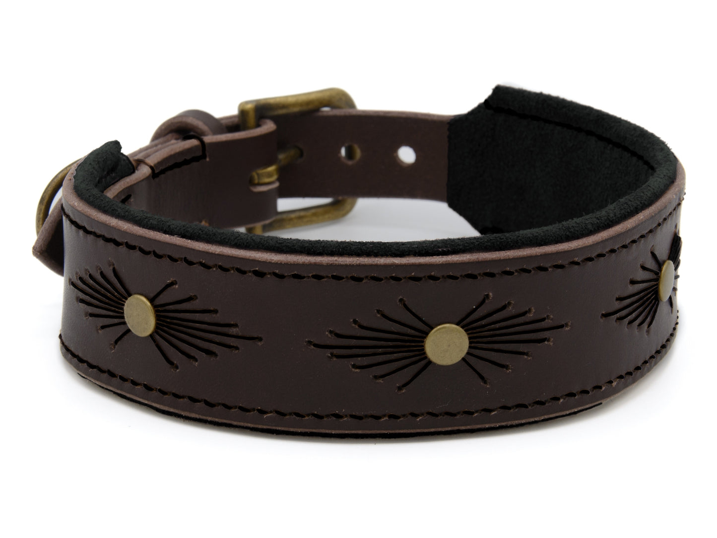 Lederhalsband 'Woodstock' Dunkelbraun
