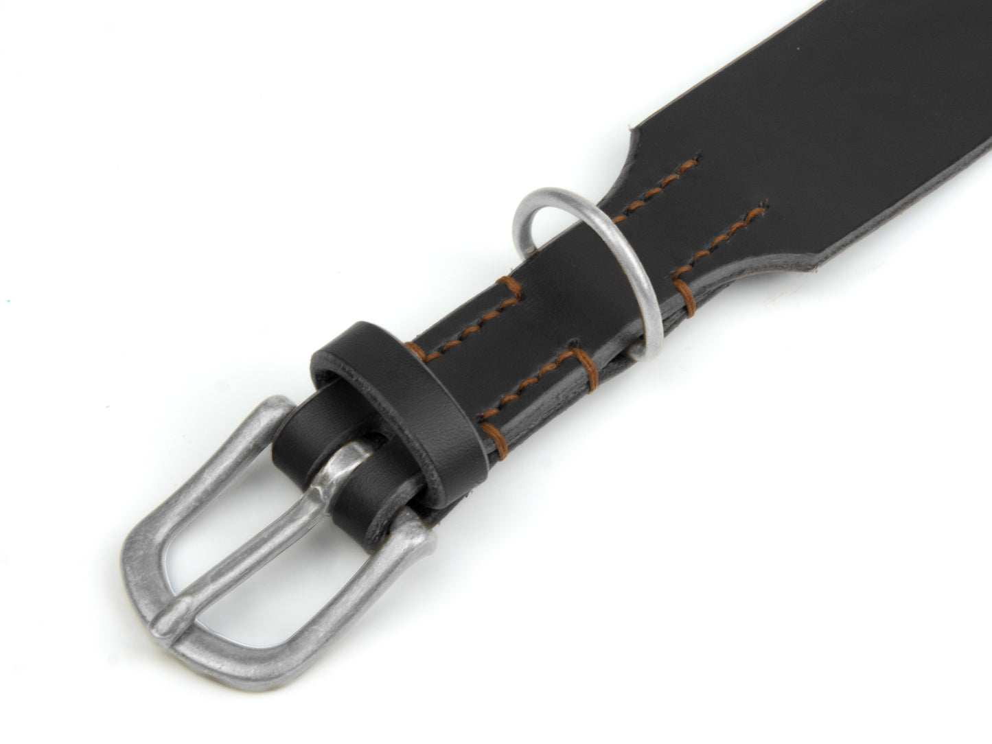 Lederhalsband 'Waldgeist' Schwarz
