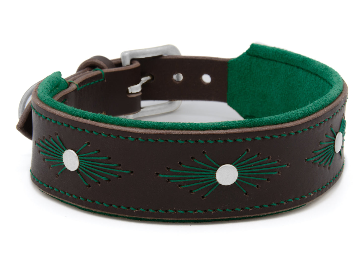 Lederhalsband 'Woodstock' Dunkelbraun
