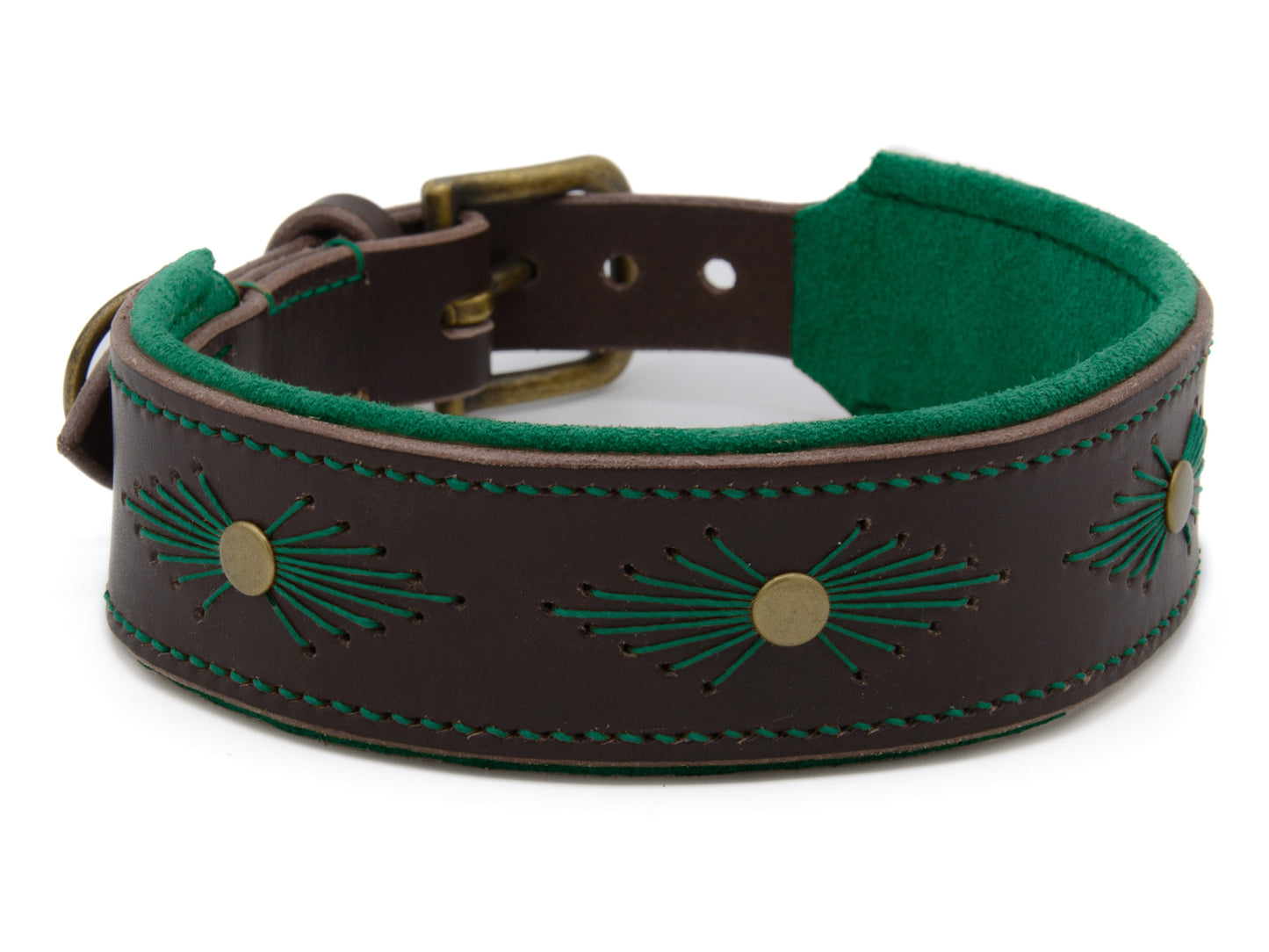 Lederhalsband 'Woodstock' Dunkelbraun
