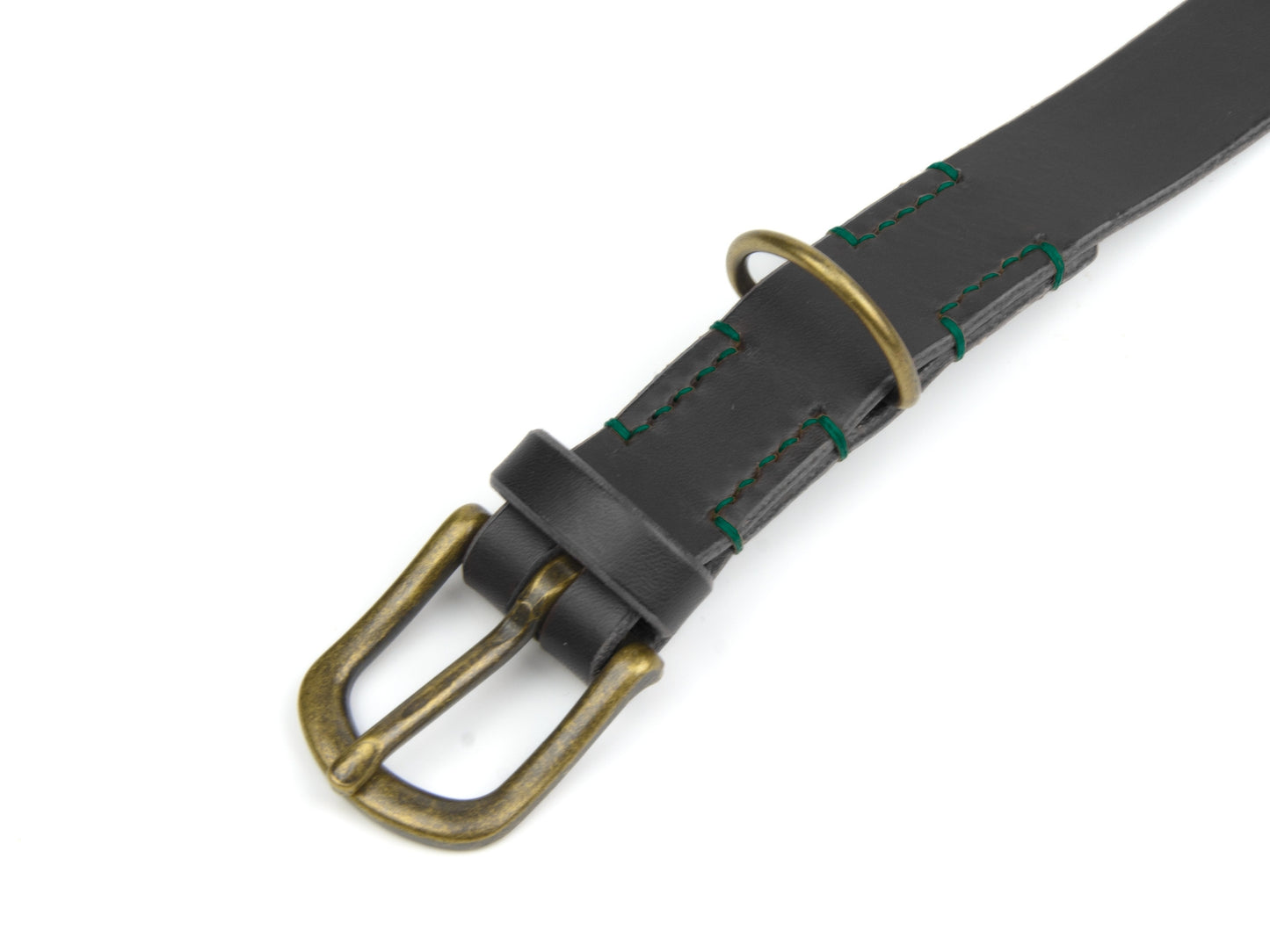 Lederhalsband 'Waldgeist' Schwarz
