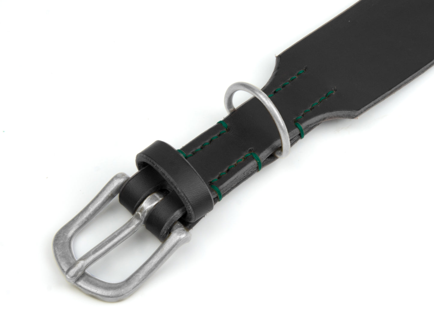 Lederhalsband 'Waldgeist' Schwarz
