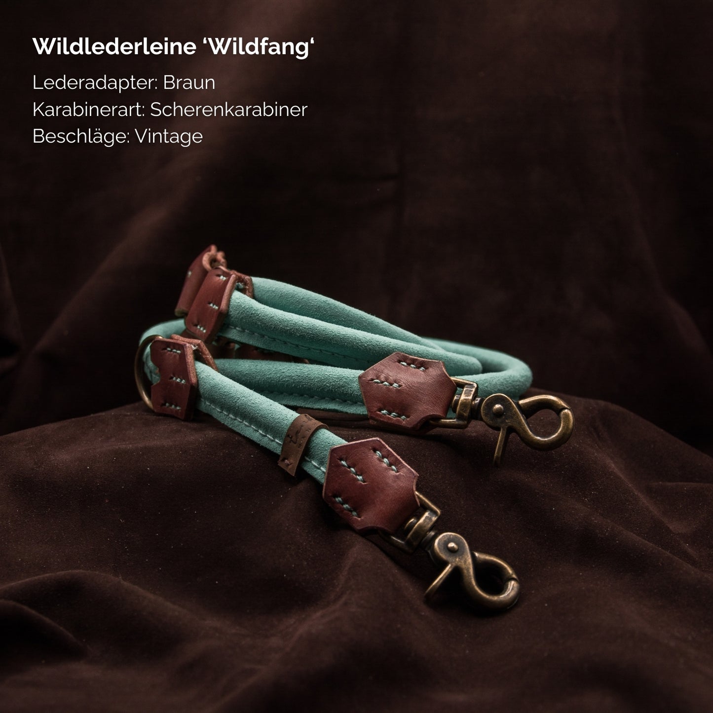Wildlederleine 'Wildfang' Mint
