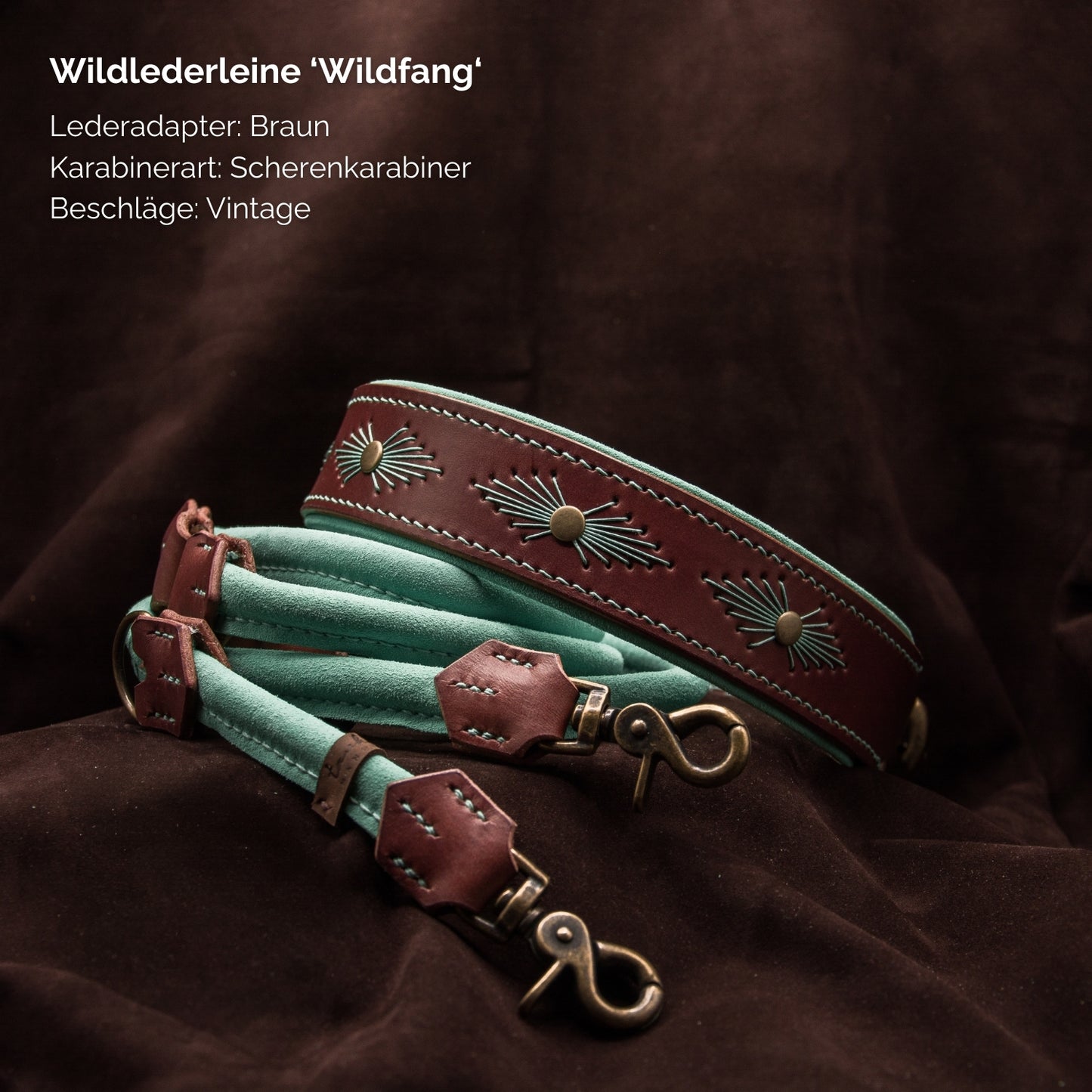 Wildlederleine 'Wildfang' Mint
