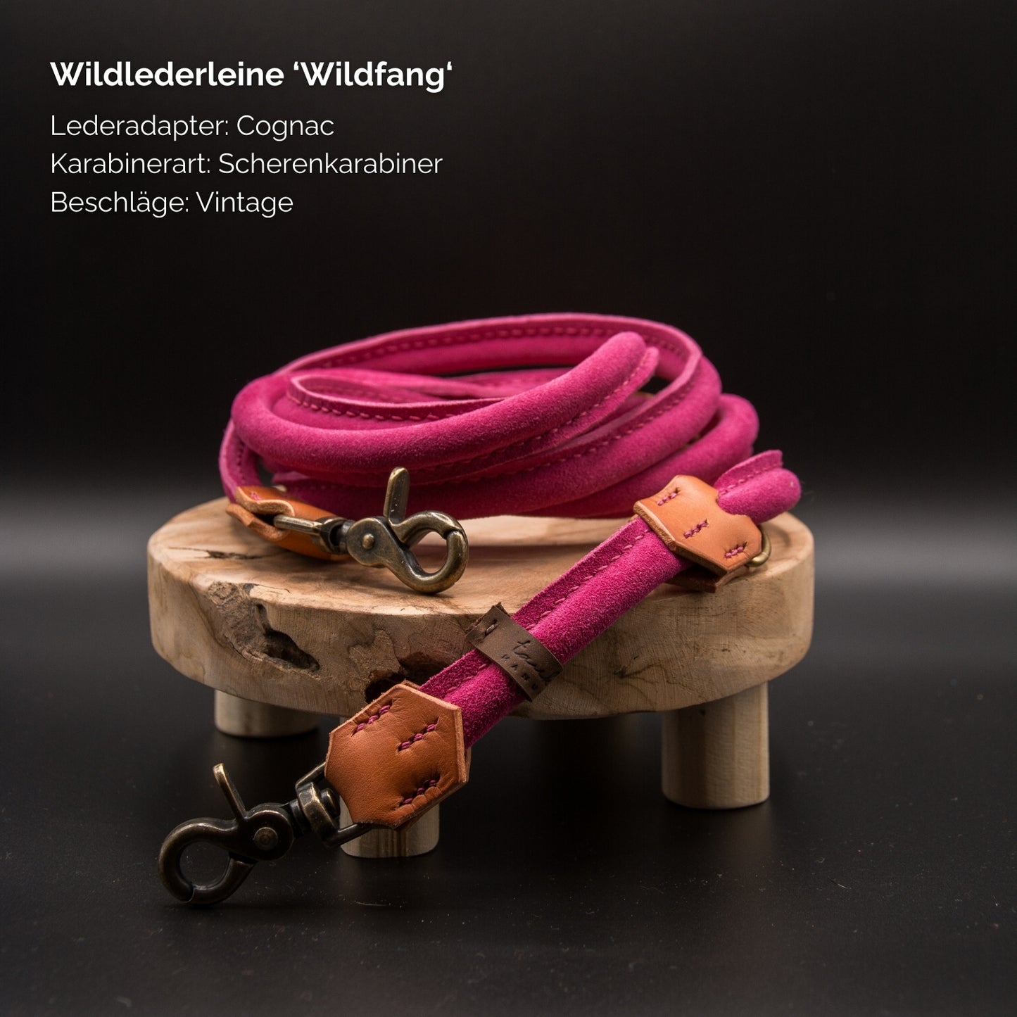 Wildlederleine 'Wildfang' Pink
