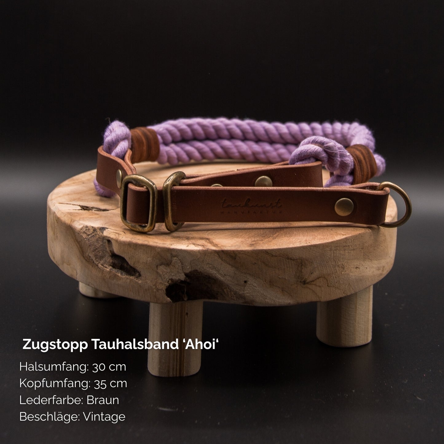 Zugstopp-Tauhalsband 'Ahoi' Lavendel
