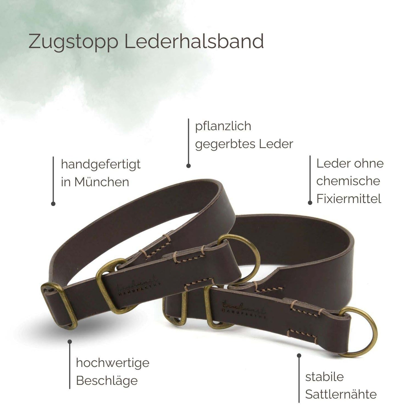 Zugstopp Lederhalsband 'Sattlersache'
