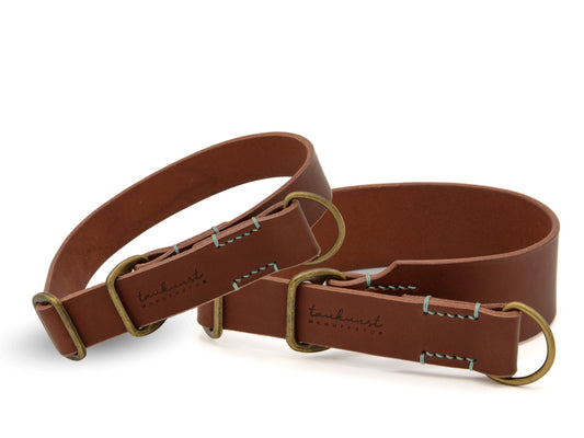 Zugstopp Lederhalsband 'Waldgeist' Braun
