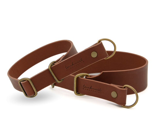 Zugstopp Lederhalsband 'Waldstreuner' Braun
