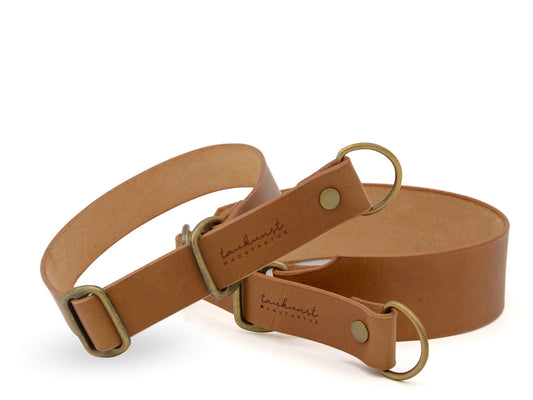 Zugstopp Lederhalsband 'Waldstreuner' Camel
