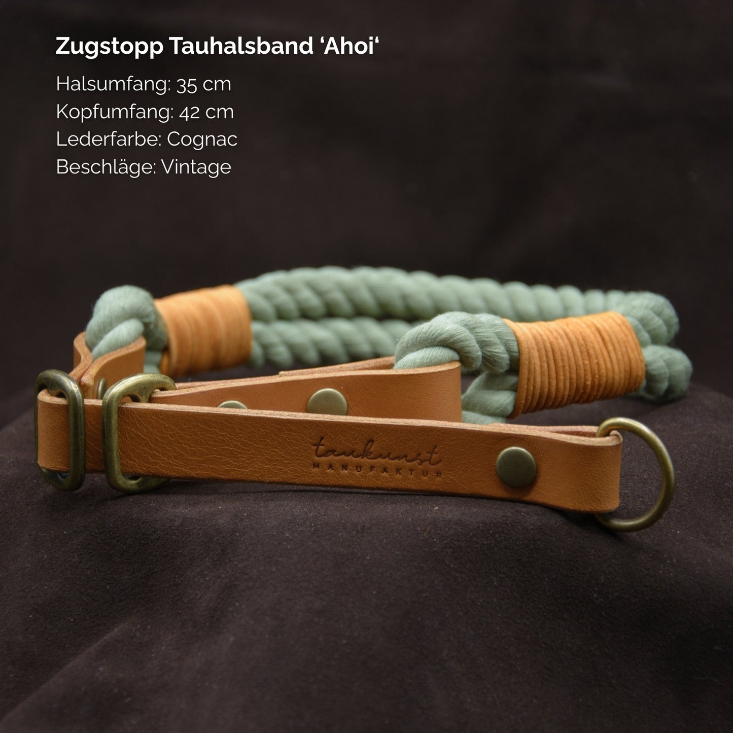 Zugstopp-Tauhalsband 'Ahoi' Salbei
