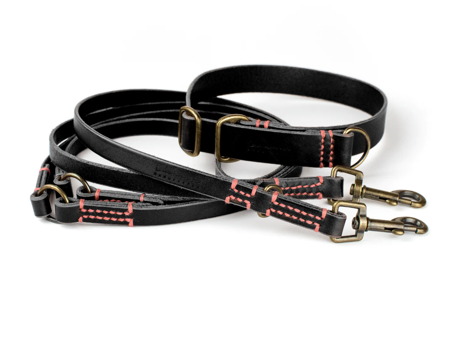 Zugstopp Halsband und Leine Leder Carla