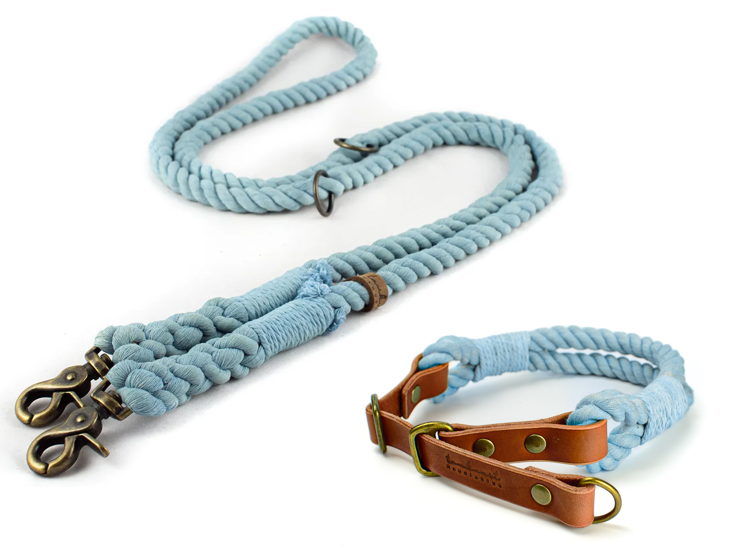 Zugstopp Halsband und Leine Tau Cloud