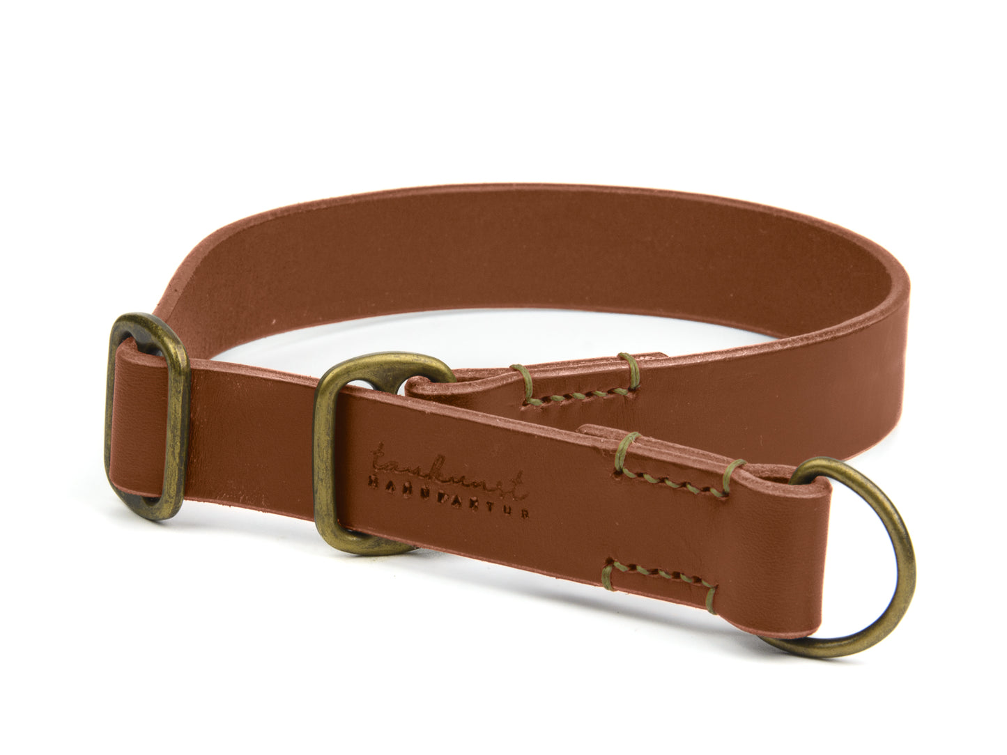 Zugstopp Lederhalsband 'Waldgeist' Braun
