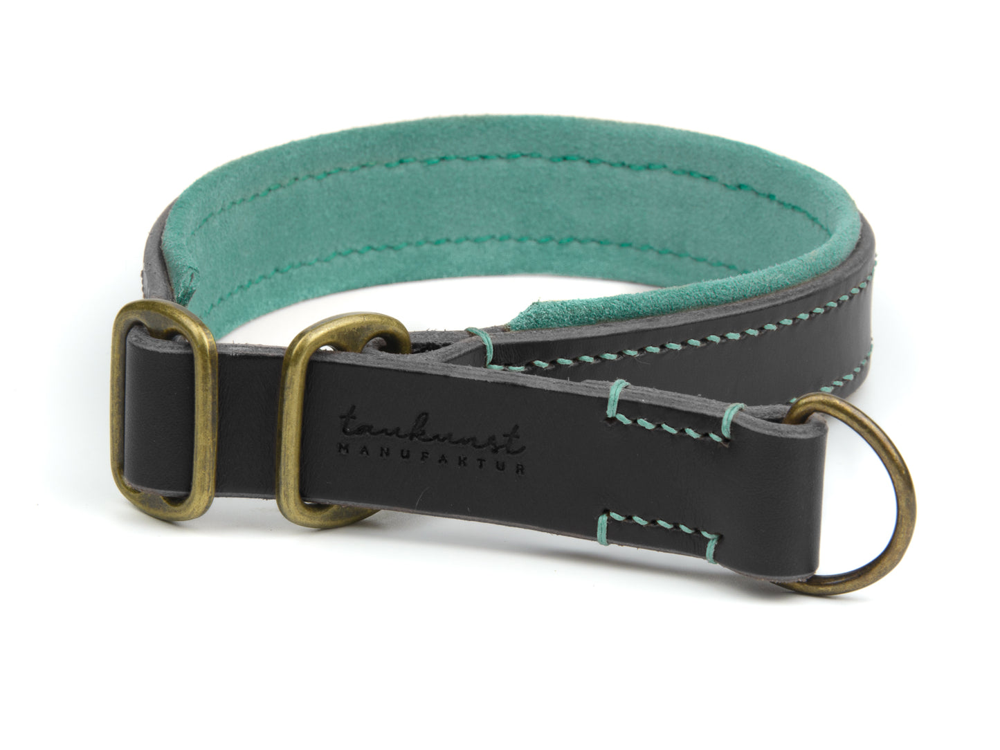 Zugstopp Lederhalsband 'Wildfang' Schwarz
