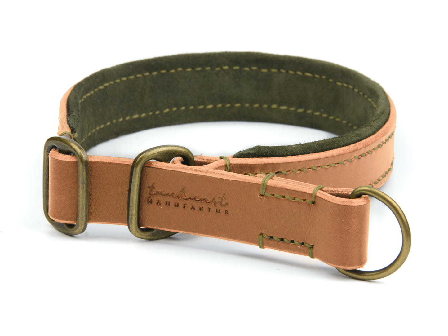 Zugstopp Lederhalsband 'Wildfang' Cognac

