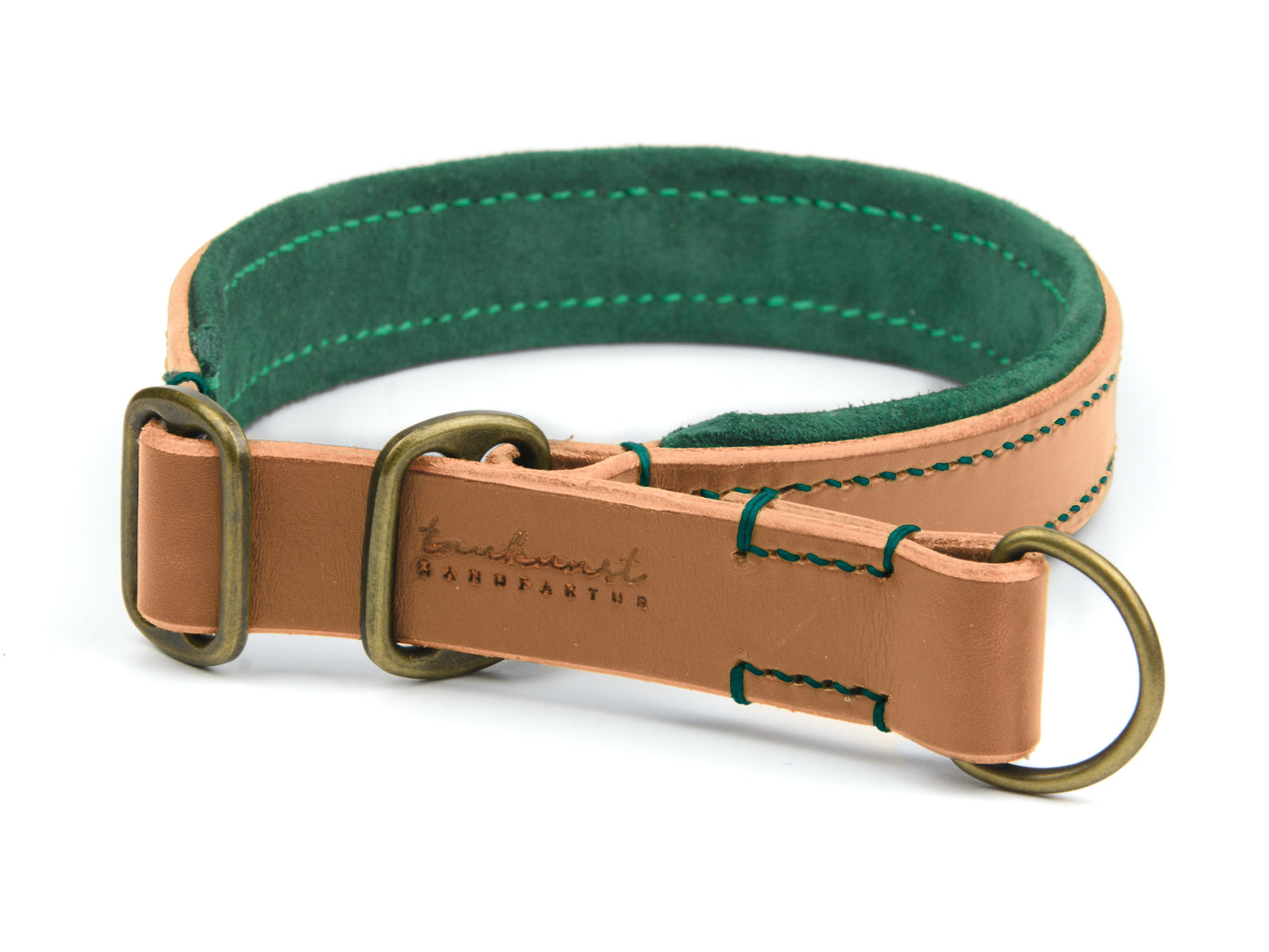 Zugstopp Lederhalsband 'Wildfang' Cognac
