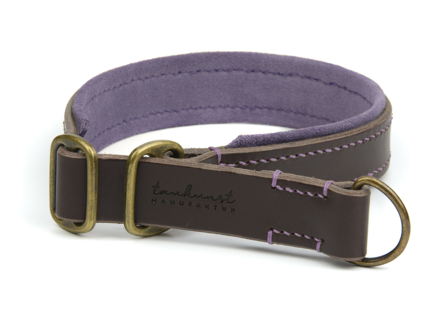 Zugstopp Lederhalsband 'Wildfang' Dunkelbraun
