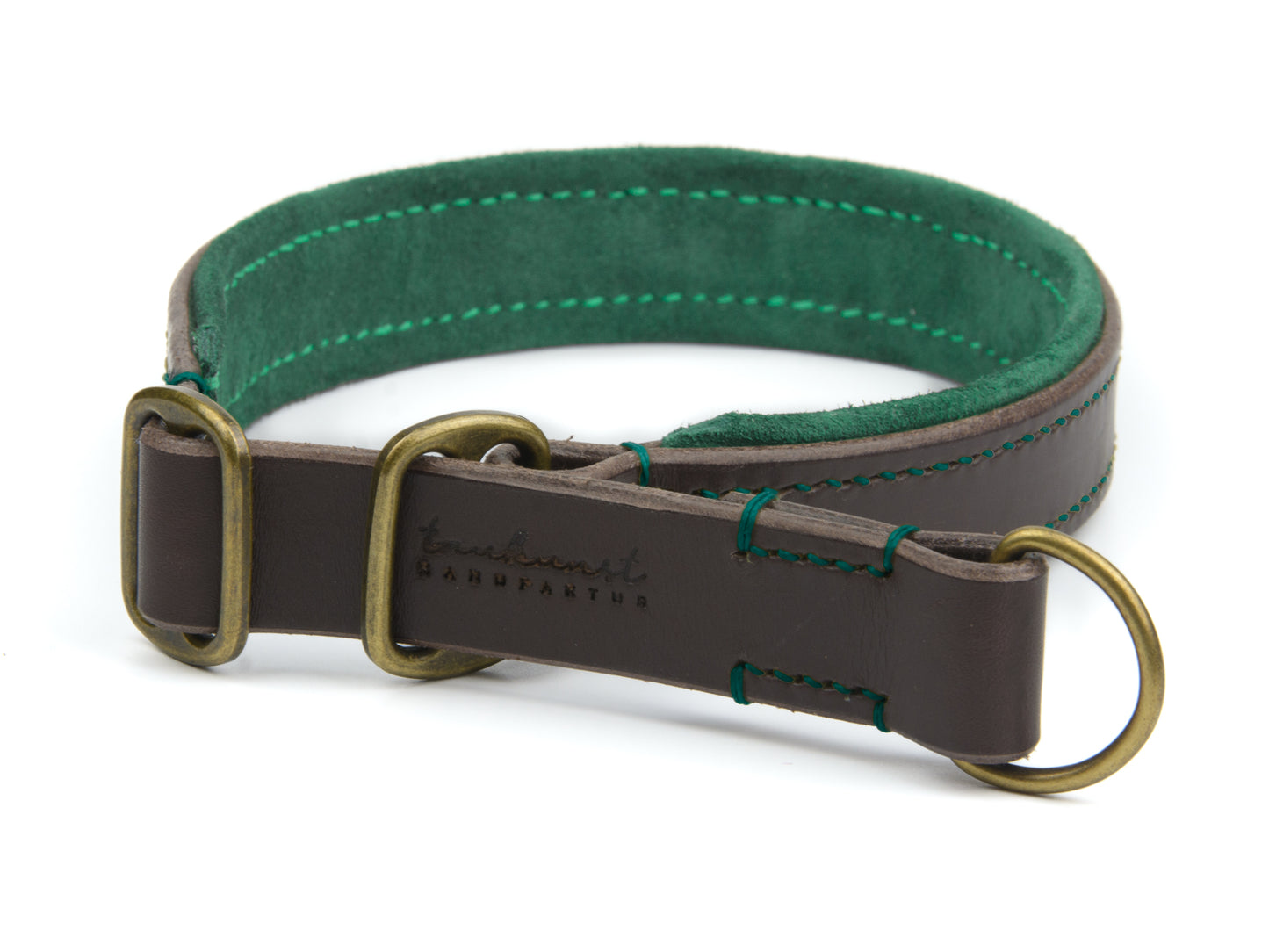 Zugstopp Lederhalsband 'Wildfang' Dunkelbraun
