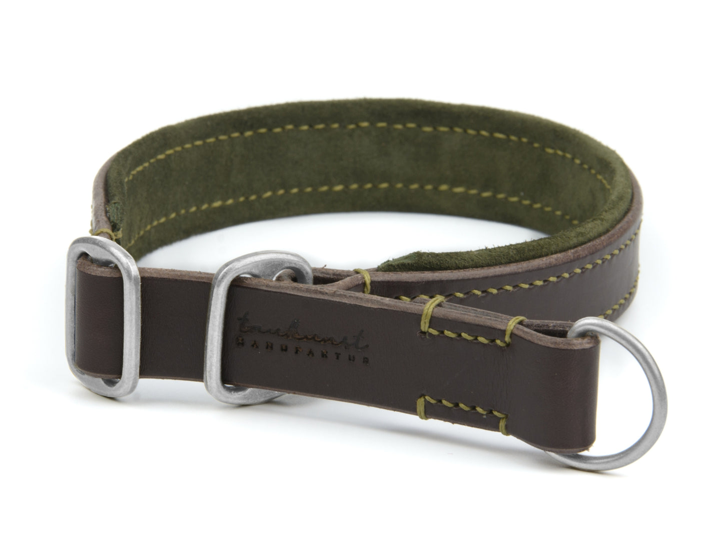 Zugstopp Lederhalsband 'Wildfang' Dunkelbraun
