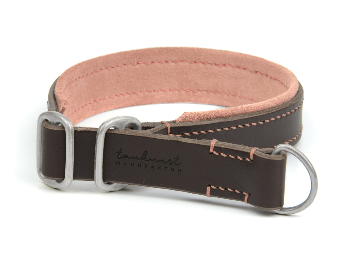 Zugstopp Lederhalsband 'Wildfang' Dunkelbraun
