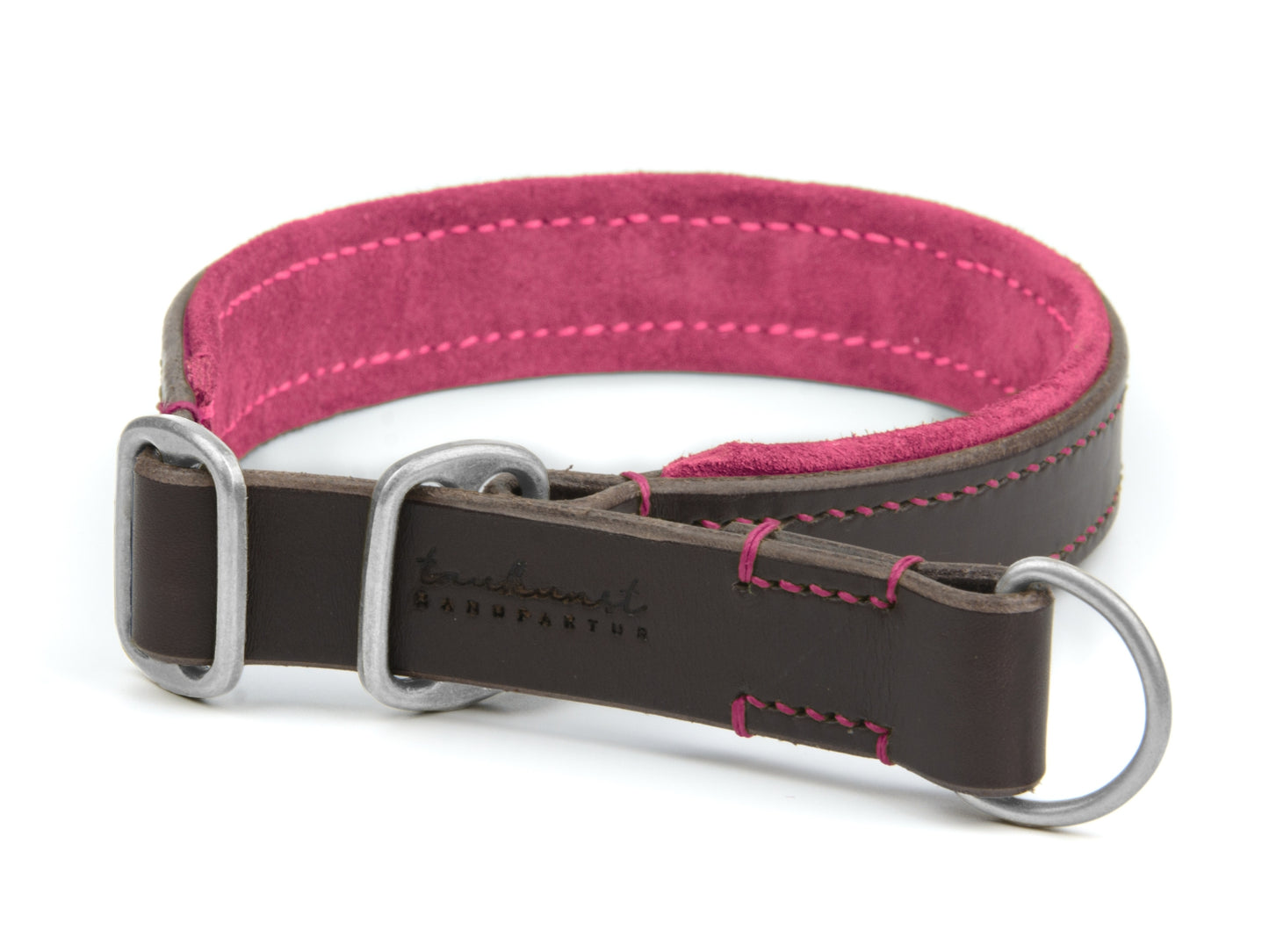 Zugstopp Lederhalsband 'Wildfang' Dunkelbraun
