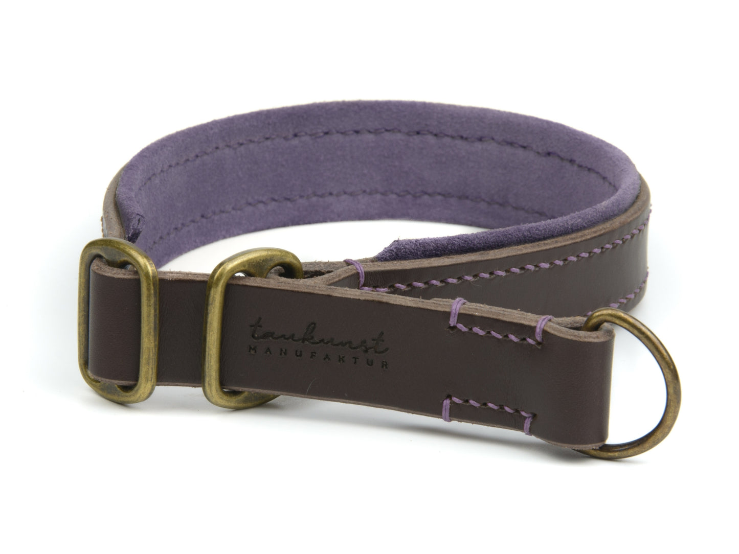 Zugstopp Lederhalsband 'Wildfang' Dunkelbraun
