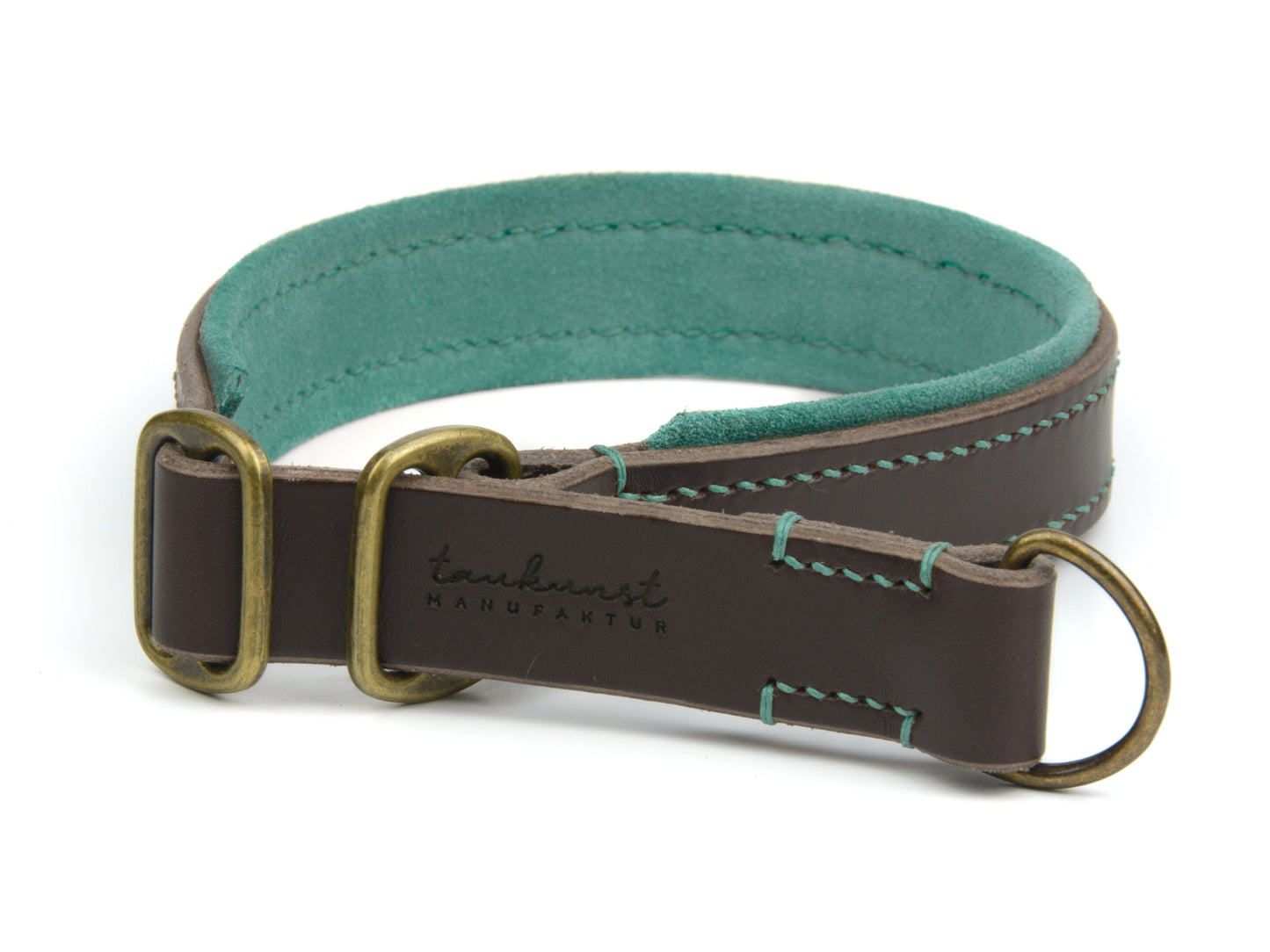 Zugstopp Lederhalsband 'Wildfang' Dunkelbraun
