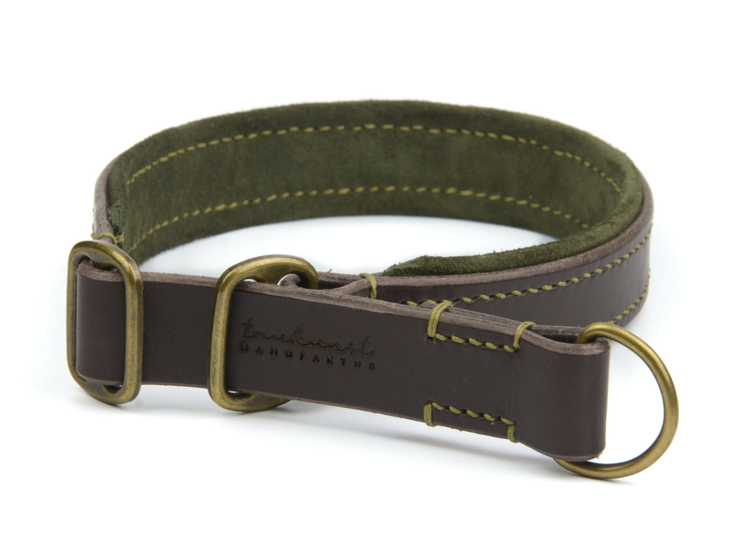 Zugstopp Lederhalsband 'Wildfang' Dunkelbraun
