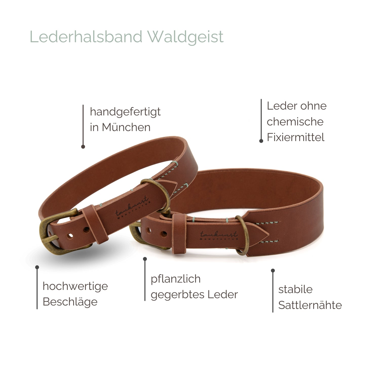 Lederhalsband 'Waldgeist' Braun
